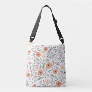 Pastel Spring Floral Pattern Crossbody Tas