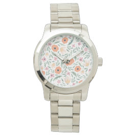 Pastel Spring Floral Pattern Horloge