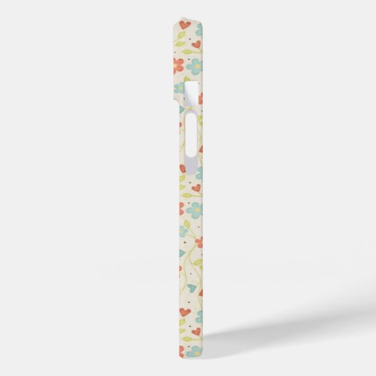 Pastel  Spring Floral Pattern Monogram Case-Mate iPhone Case (Achterkant / Links)