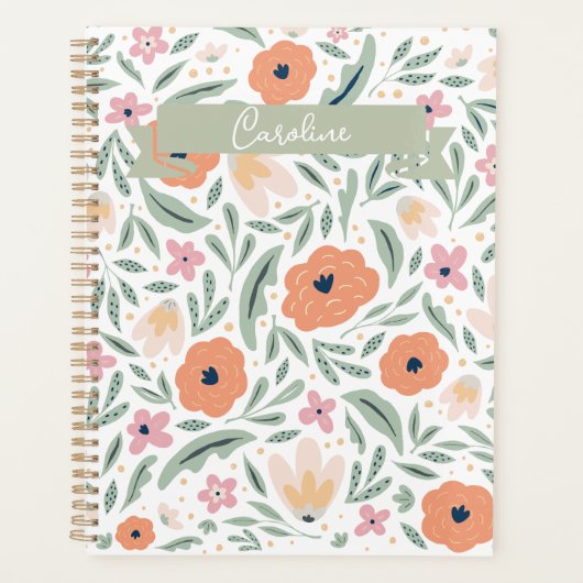 Pastel Spring Floral Pattern Planner (Voorkant)