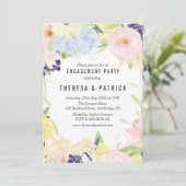 Pastel Spring Flowers Engagement Party Invitation (Debout devant)