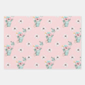 Pastel Spring Flowers Wrapping Paper Sheets (Voorkant 3)
