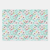Pastel Spring Flowers Wrapping Paper Sheets (Voorkant 2)
