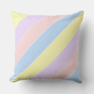 Pastel Spring Stripes Coussin extérieur
