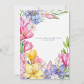 Pastel Spring Tulips Crocus Faire-part de mariage (Dos)
