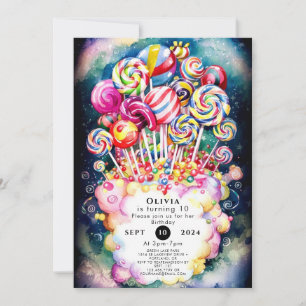 Pastel Sprinkle Candyland Verjaardag Kaart