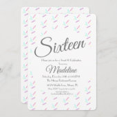 Pastel Sprinkles Ice Cream Party Sweet 16 Quince Kaart (Voorkant / Achterkant)