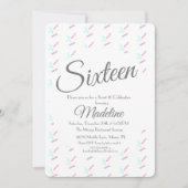 Pastel Sprinkles Ice Cream Party Sweet 16 Quince Kaart (Voorkant)