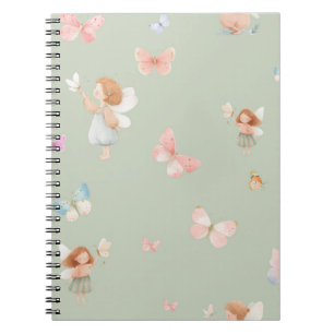 Pastel Sprookjesachtig Motief Cute Vlinder Babykam Notitieboek