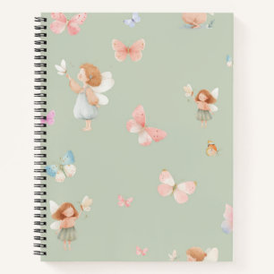 Pastel Sprookjesachtig Motief Cute Vlinder Babykam Notitieboek