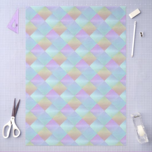 Pastel Squares Pattern Tissuepapier (Craft)