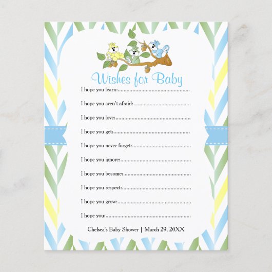 Pastel Squirrel Baby Boy Shower - Vernissen (Voorkant)