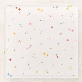 Pastel Star-patroon Glazen Onderzetter (Voorkant)