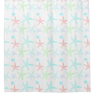 Pastel Starfish Douche rideau