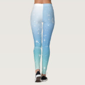 Pastel Starry Sky Blue Gradient Moon Galaxy Design Leggings (Achterkant)