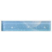 Pastel Starry Sky Blue Gradient Moon Galaxy Design Naambordje (Voorkant)