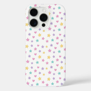 Pastel Stars and Hearts – Schattigee zachte kleur iPhone 16 Pro Hoesje