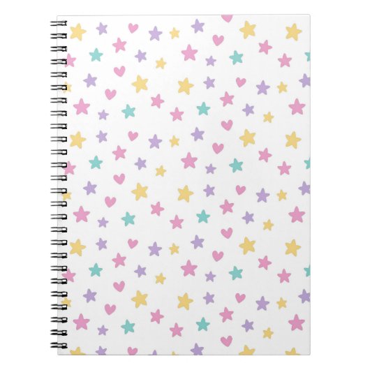 Pastel Stars and Hearts Spiral Photo Carnet (Devant)