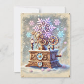 Pastel Steampunk Carte de Noël Antique Ornat (Devant)