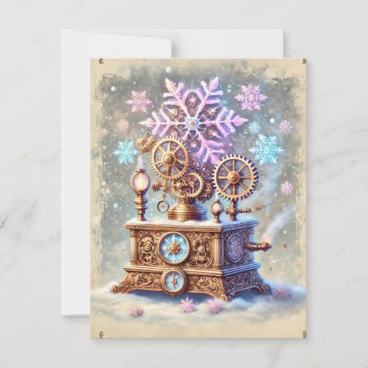 Pastel Steampunk Carte de Noël Antique Ornat (Devant)