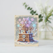 Pastel Steampunk Carte de Noël Antique Ornat (Debout devant)