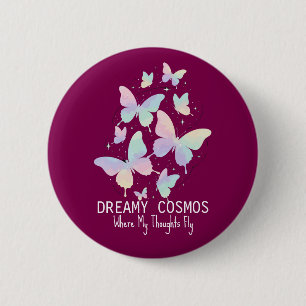 Pastel Sterrenstelsel Vlinders Droomachtige Esthet Ronde Button 5,7 Cm
