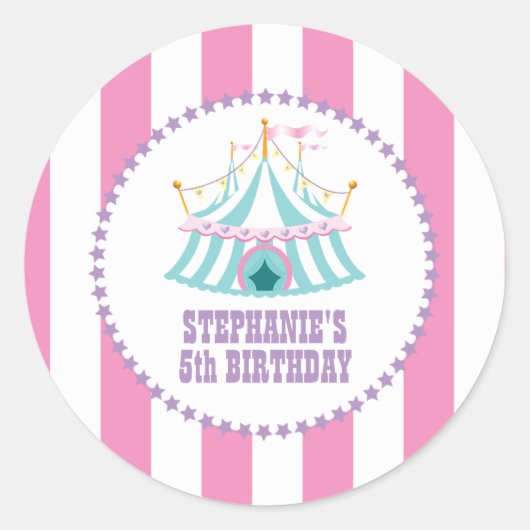 Pastel-stickers met carnavalent ronde sticker (Voorkant)
