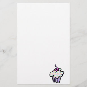 pastel stippen cupcake briefpapier