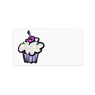 pastel stippen cupcake etiket