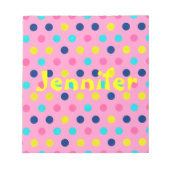 Pastel Stippen op roze met naam Notitieblok (Voorkant)