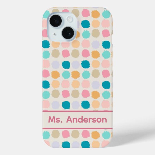 Pastel Stippen Persoonlijk Case-Mate iPhone Case (Achterkant)