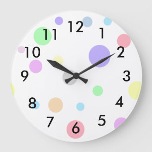 Pastel Stippenpatroon Grote Klok