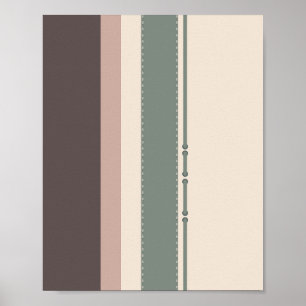 Pastel Strepen Minimalistische Huisdecoratie Poster