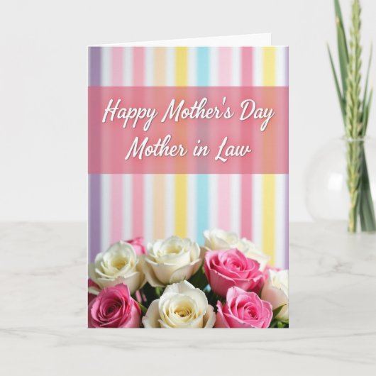 Pastel Strepen Moederdag kaart (Voorkant)