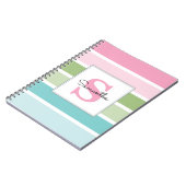 Pastel Strepen Monogram Notitieboek (Linkerzijde)