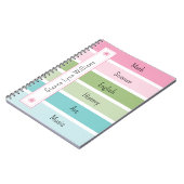 Pastel strepen Monogrammed Terug naar school Notitieboek (Linkerzijde)
