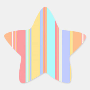 Pastel Strepen Patroon Ster Sticker