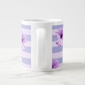 Pastel strepenpatroon met madeliefjes extra grote beker (Achterkant)
