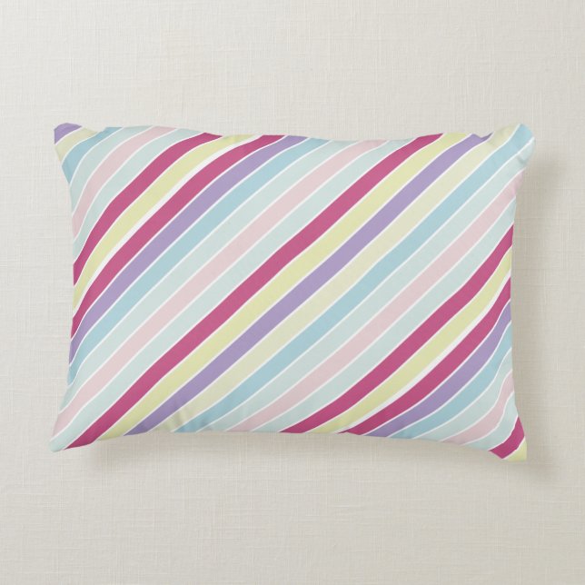 Pastel Stripe Accent Kussen (Achterkant)