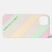 Pastel Stripe minimalistische persoonlijke naam Case-Mate iPhone Case (Achterkant (horizontaal))