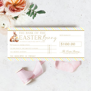 Pastel Stripe Paascheque Cadeaubon Kaart
