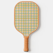 Pastel Stripe Plaid Gepersonaliseerde Pickleball P Paddle (Achterkant)