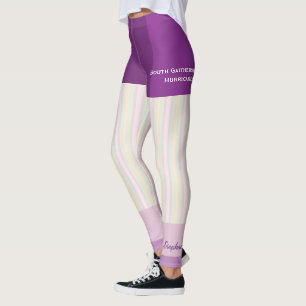 Pastel Stripe Team/Club-Leggings met Fake Shorts Leggings