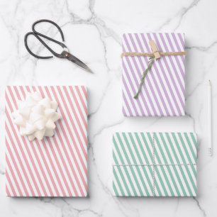 Pastel striped any Occasion Inpakpapier Vel