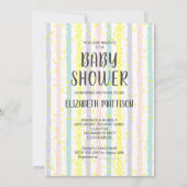 Pastel Stripes Baby shower neutre Invitation (Devant)