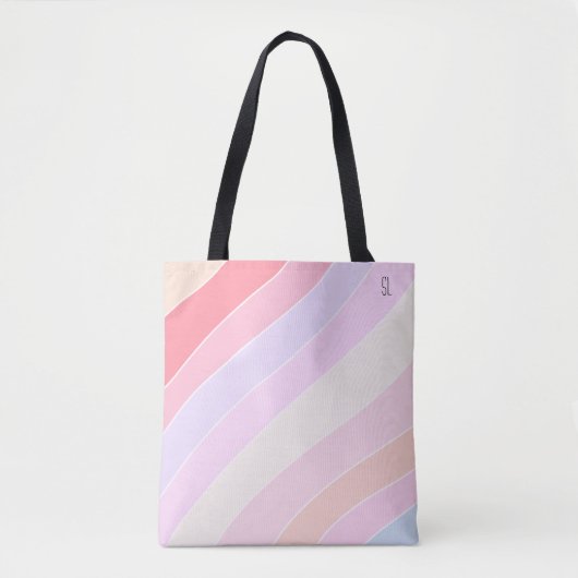 Pastel Stripes op maat Draagtas (Voorkant)