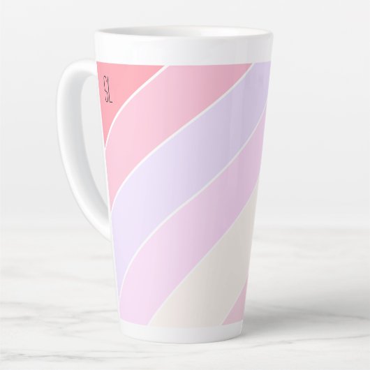 Pastel Stripes op maat Latte Mok (Linkerhoek)