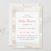 Pastel Stripes Patchwork Baby Shower Invitation (Devant)