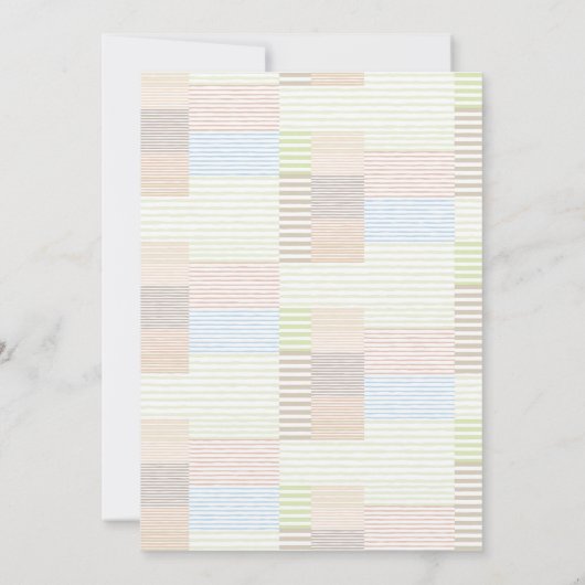 Pastel Stripes Patchwork Baby Shower Invitation (Dos)