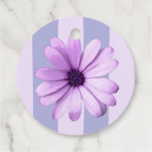 Pastel stripes pattern with Daisies Bedankjes Labels (Achterkant)